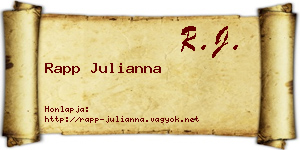 Rapp Julianna névjegykártya